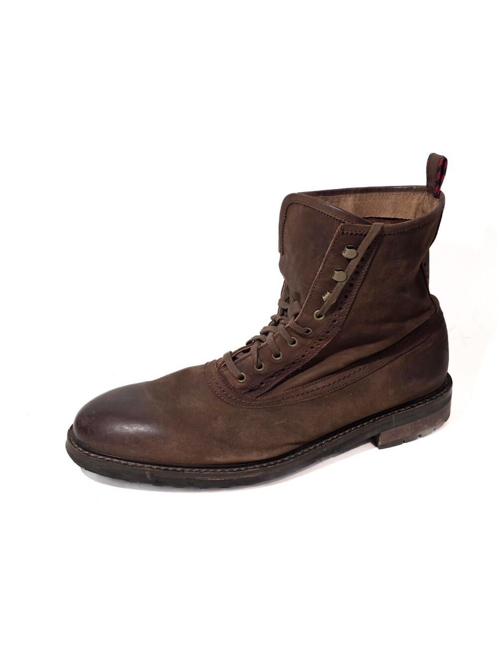 Ralph Lauren norbeck boots lace up leather shoes mens brown 15 D